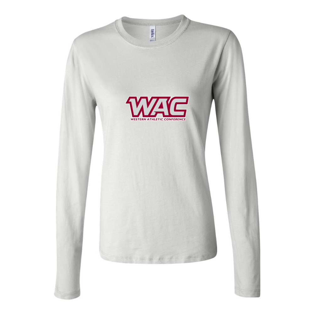 Women's Western Athletic Conference Logo2 Long Sleeve T-Shirt - White