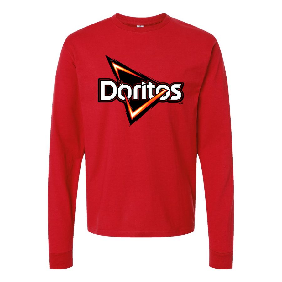 Men's Doritos-Logo-food-1536x864 Long sleeves Cotton Blend T-Shirt - Red