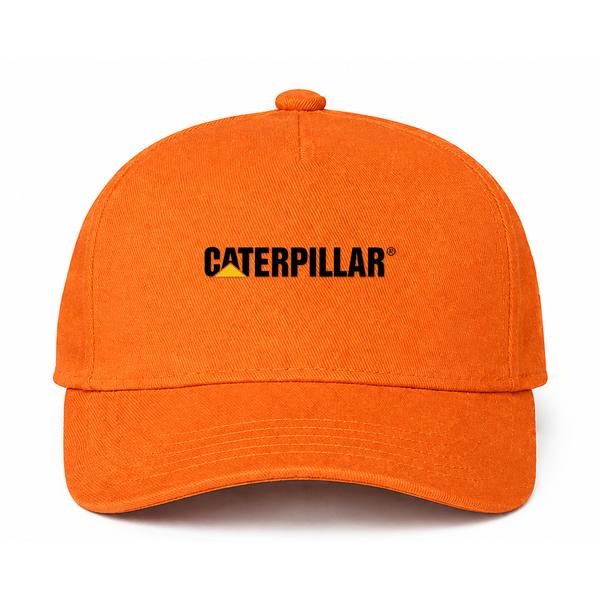 Caterpillar Black Logo Orange Dad Baseball Cap Hat