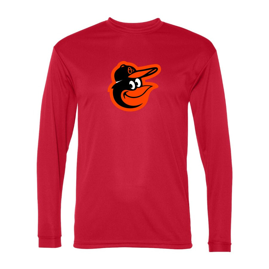 Men's Baltimore Orioles Polyester Long Sleeve T-Shirt - Red