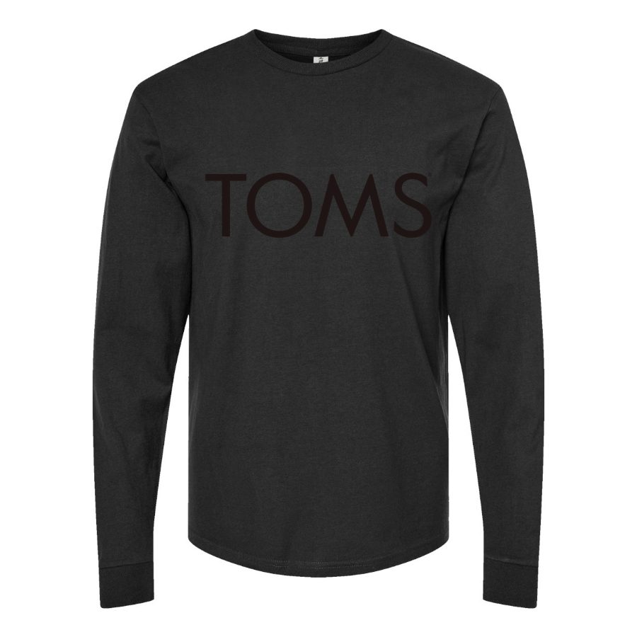 Men's Toms-Logo-1536x864 Long sleeves Cotton Blend T-Shirt - Black