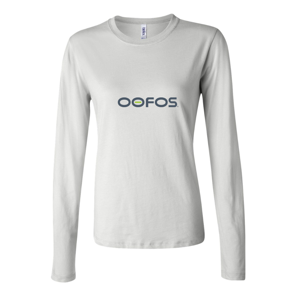 Women's Oofos Logo 1536x864 Long Sleeve T-Shirt - White
