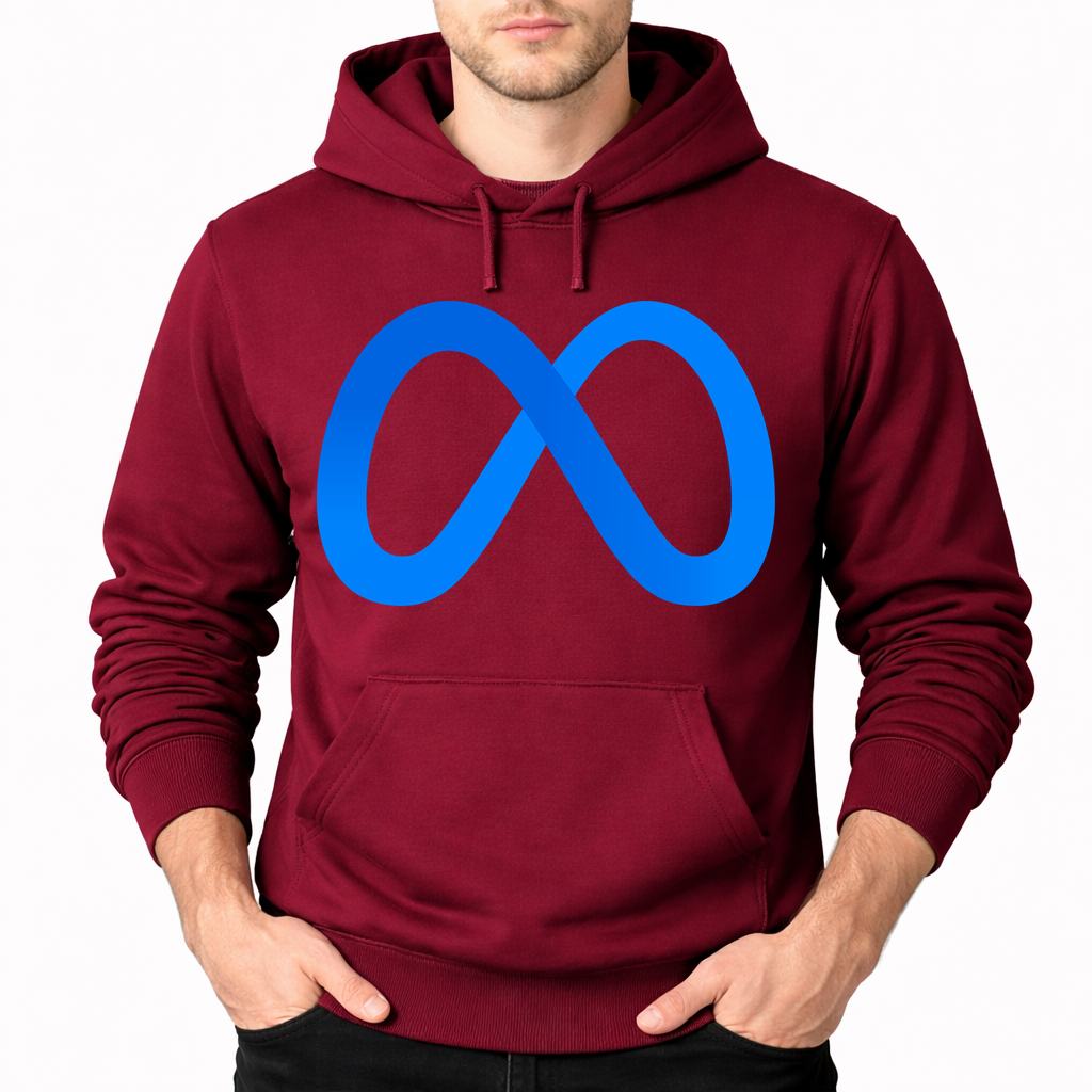 Men's Meta Pullover Hoodie - Burgundy