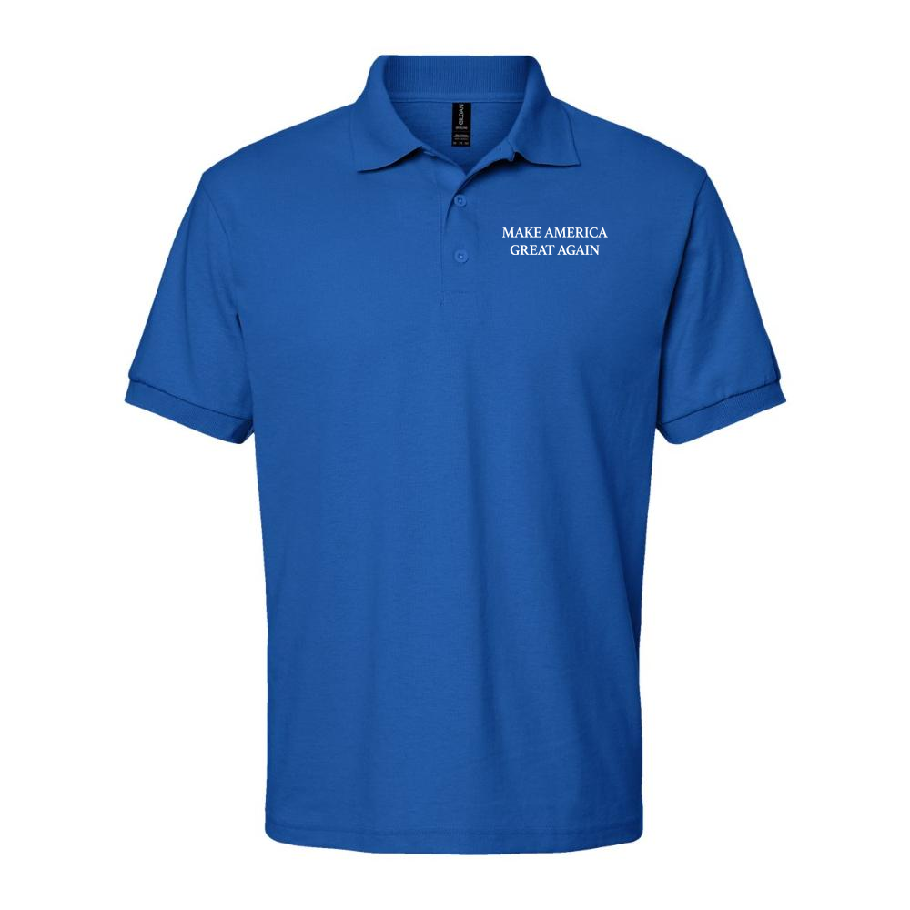 Men's Make America Great Again White Dry Blend Polo - Blue