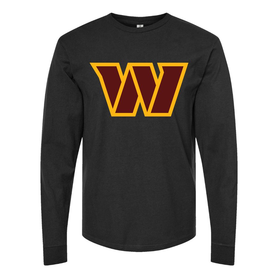 Men's Washington Commanders Long sleeves Cotton Blend T-Shirt - Black