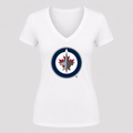 Women's Winnipeg Jets V Neck T-Shirt in white