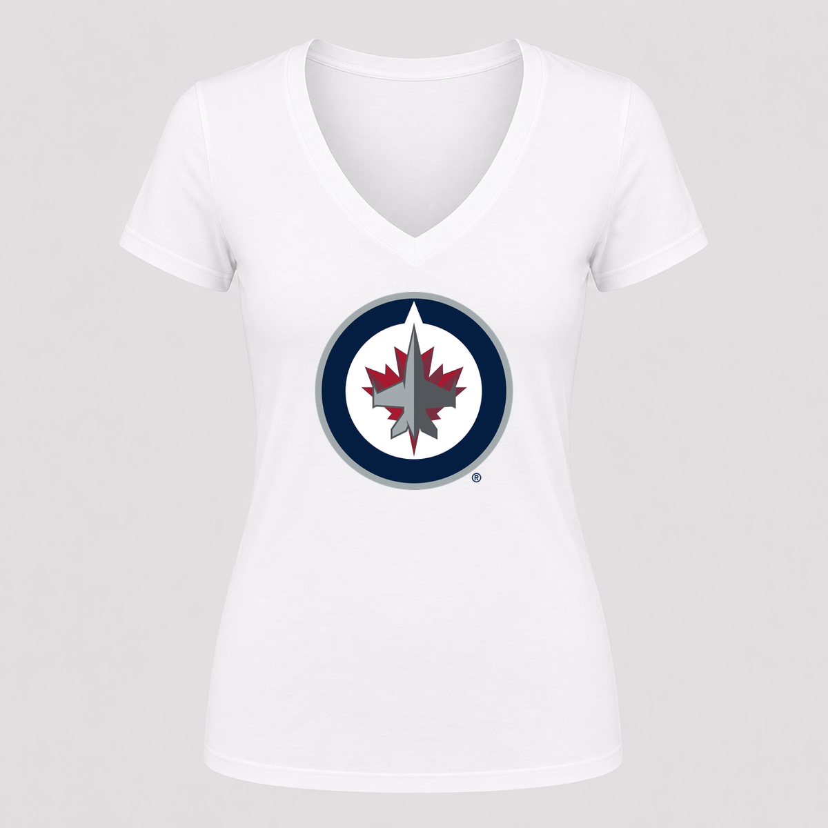 Women's Winnipeg Jets V Neck T-Shirt in white
