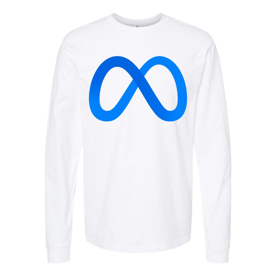 Men's Meta Logo Long sleeves Cotton Blend T-Shirt - White