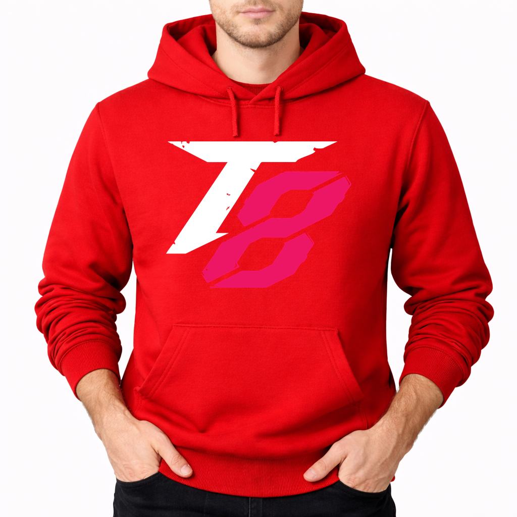 Men's Tekken 8 White Logo Pullover Hoodie - Red