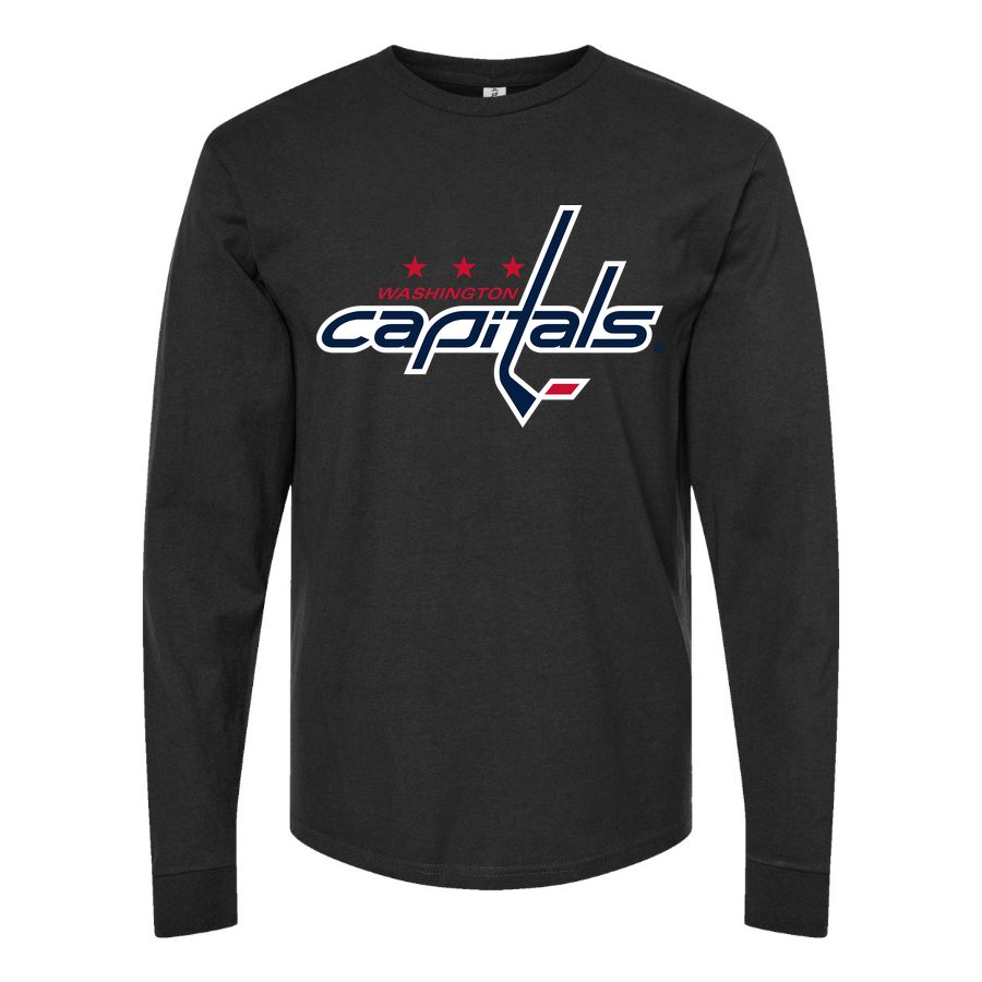 Men's Washington Capitals Long sleeves Cotton Blend T-Shirt - Black