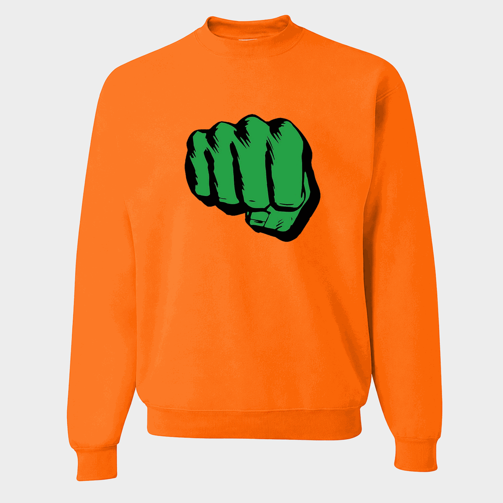Men's Hulk Fist Crewneck Sweatshirt - Orange