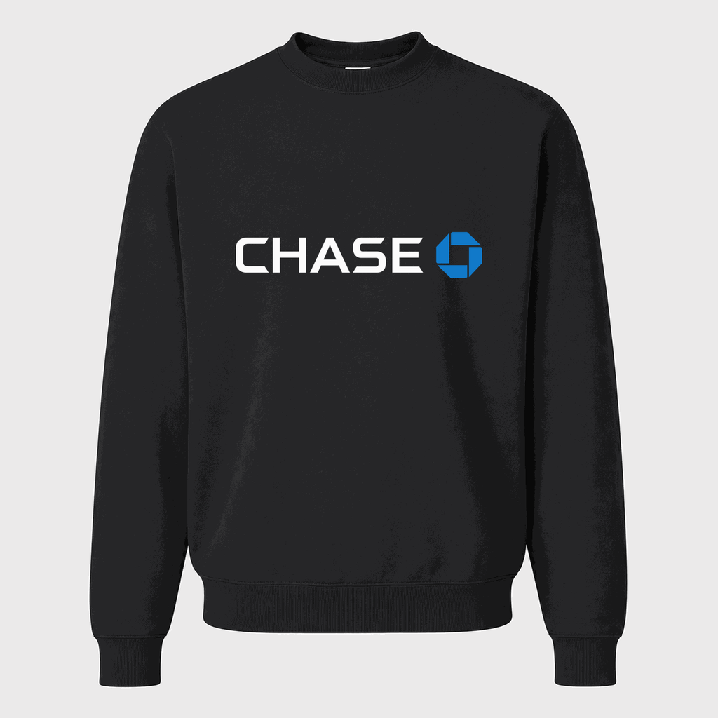 Men's Chase White Logo Crewneck Sweatshirt - Black