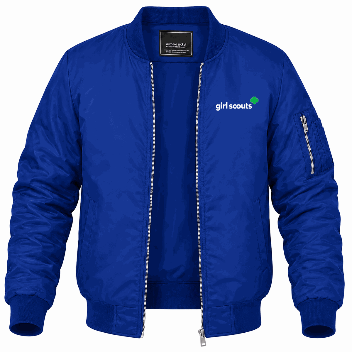Men's Girl Scouts White Lightweight Bomber Jacket - Blue