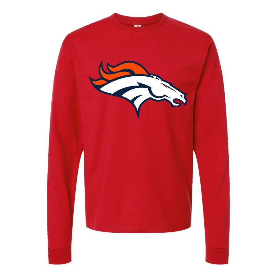 Men's Denver Broncos Long sleeves Cotton Blend T-Shirt - Red