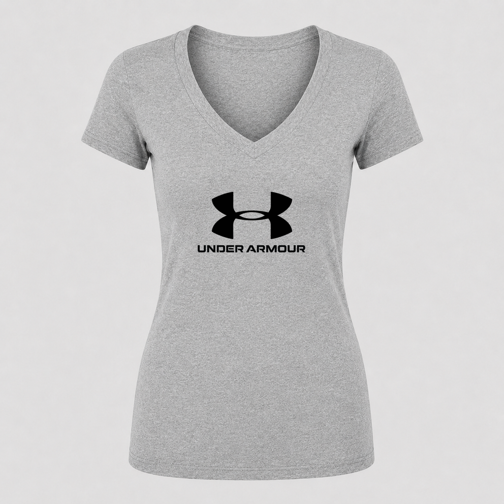 Women's Under Armour V Neck T-Shirt in gray