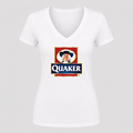 Women's Quaker V Neck T-Shirt in white