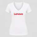 Women's Lenovo V Neck T-Shirt in white