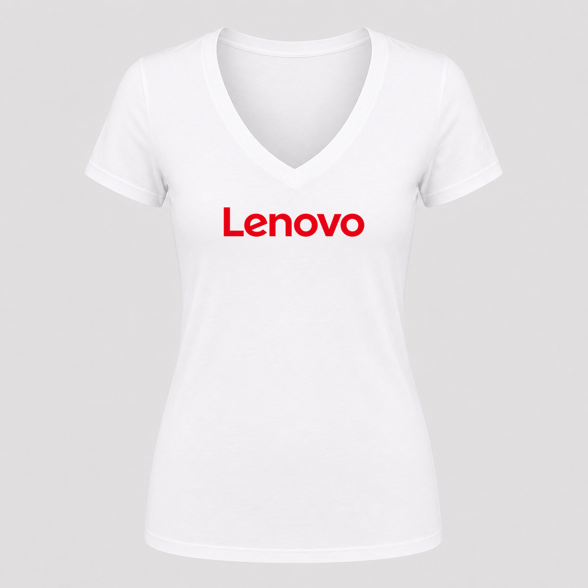 Women's Lenovo V Neck T-Shirt in white