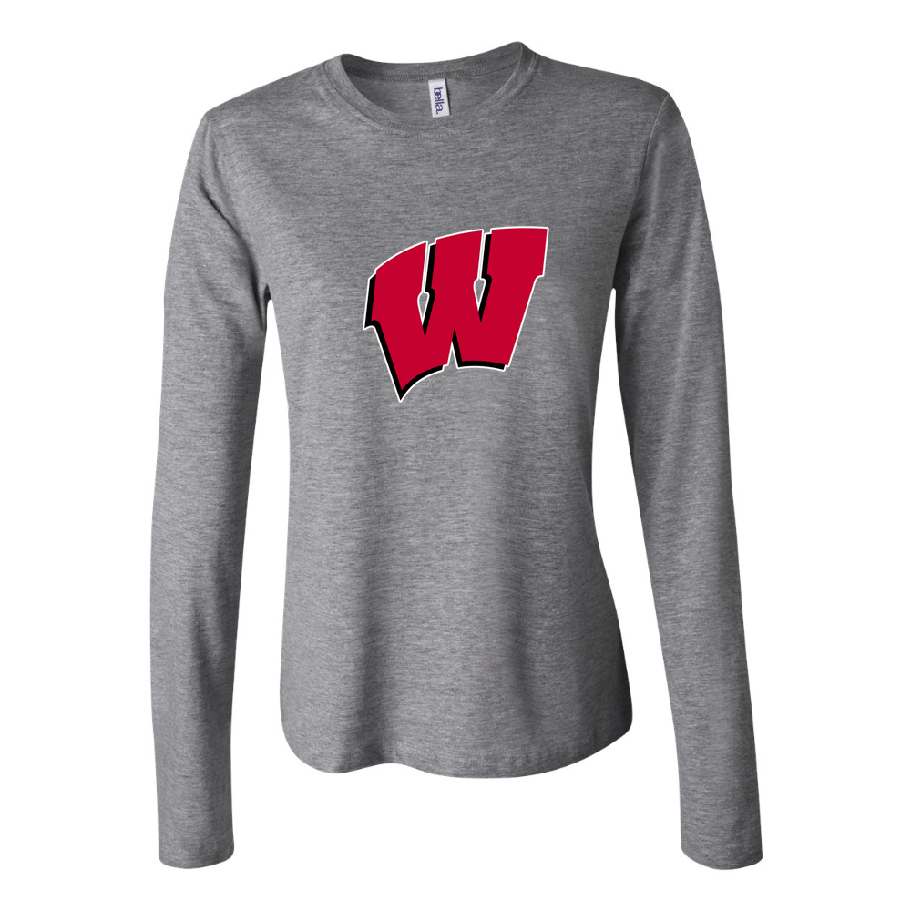 Women's Wisconsin Badgers Long Sleeve T-Shirt - Gray