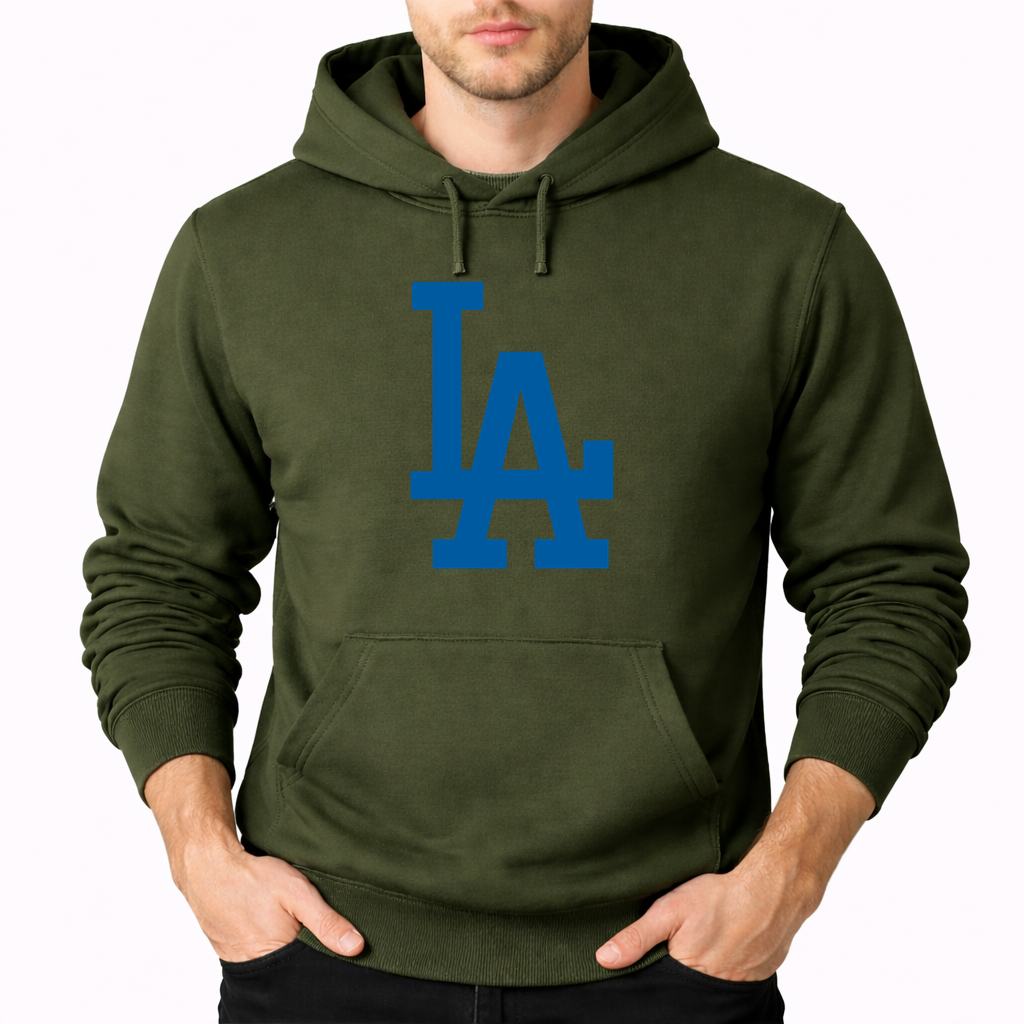 Men's Los Angeles Dodgers Pullover Hoodie - Army Green