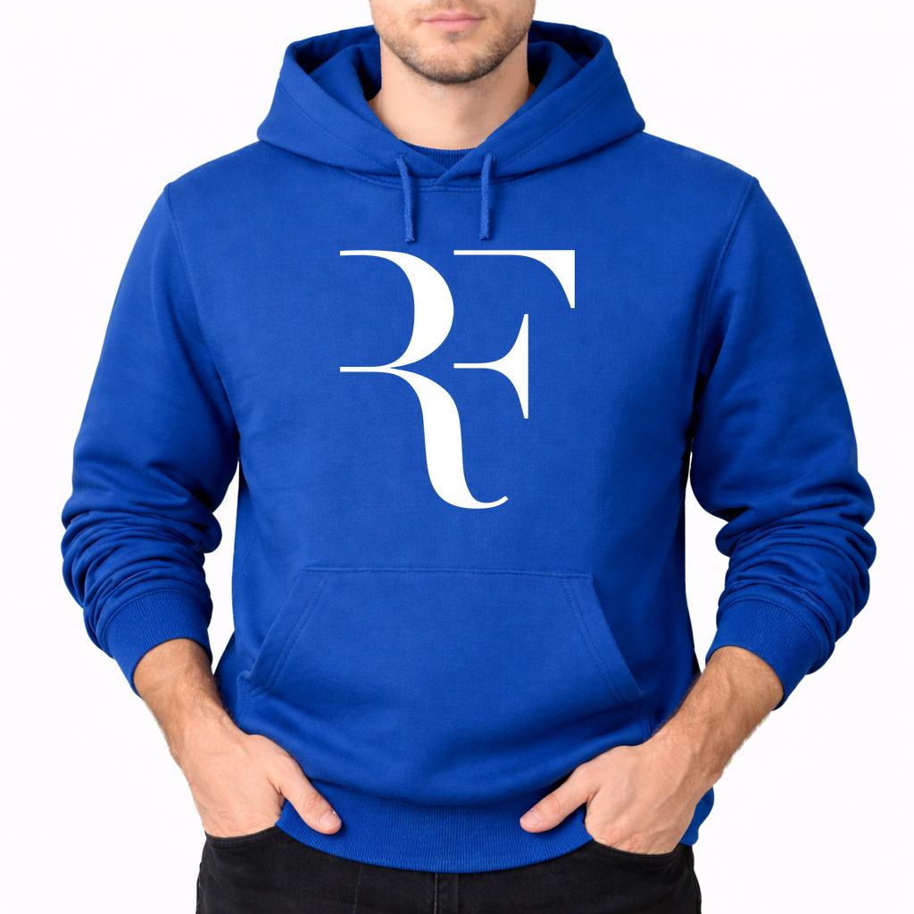 Men's Roger-Federer--white Pullover Hoodie - Blue