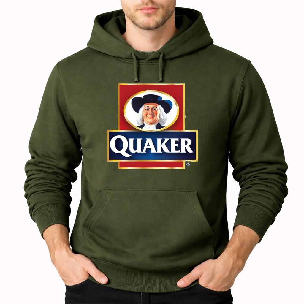 Men's Quaker Food Pullover Hoodie - Army Green