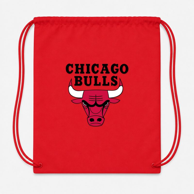 Chicago Bulls Black Drawstring Bag - Red
