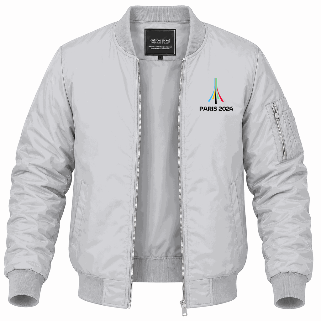 Men's Paris 2024 Olympics logo black Lightweight Bomber Jacket - Gray