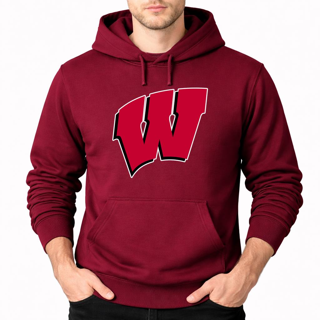 Men's Wisconsin Badgers Pullover Hoodie - Burgundy