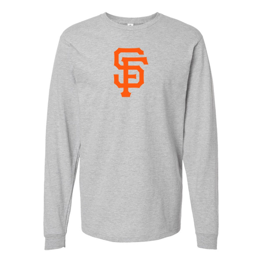 Men's San Francisco Giants Long sleeves Cotton Blend T-Shirt - Gray