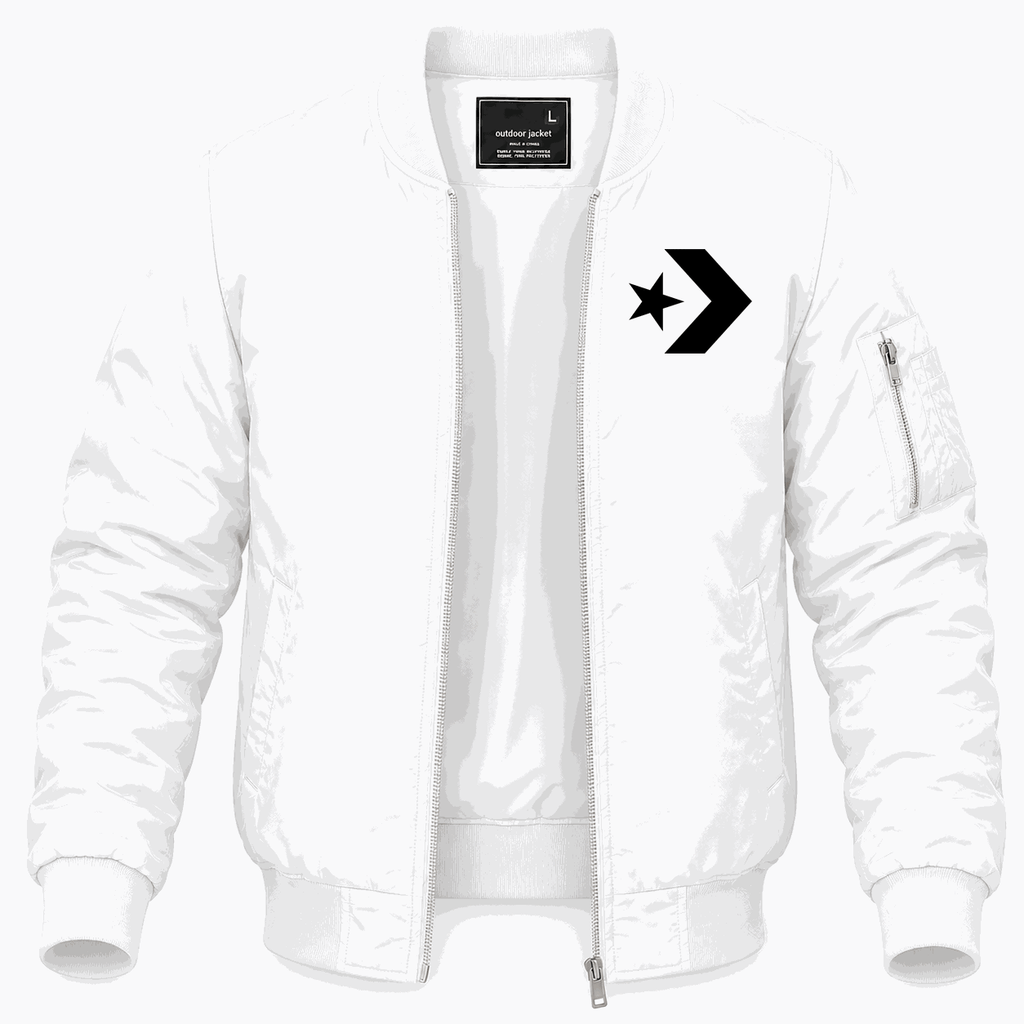 Men's Converse Lightweight Bomber Jacket - White