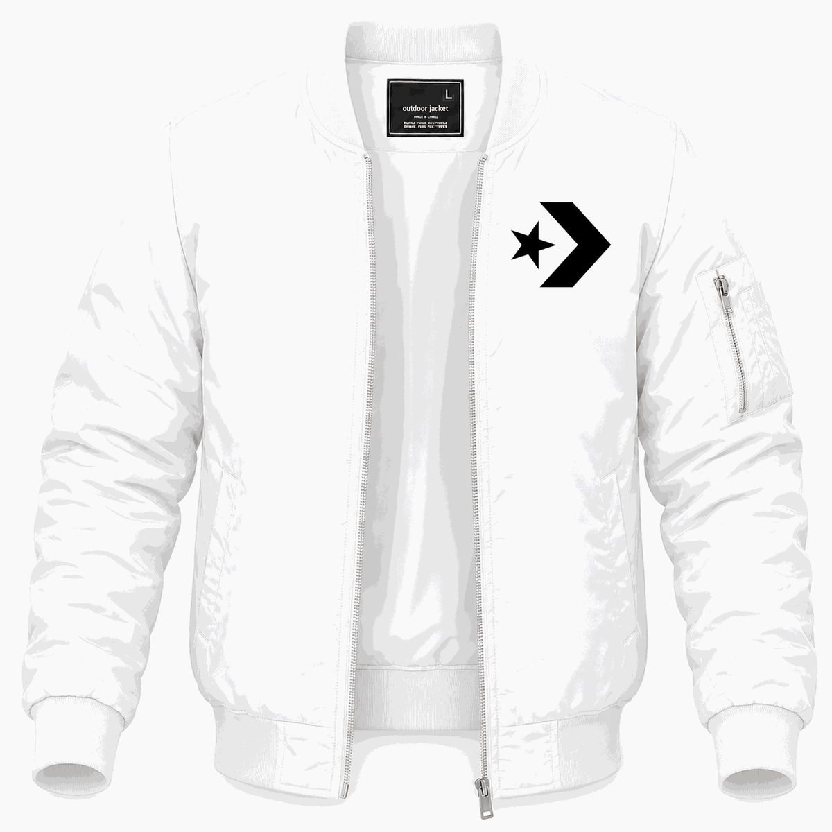 Men's Converse Lightweight Bomber Jacket - White