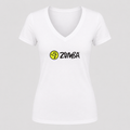Women's Zumba Fitness V Neck T-Shirt in white