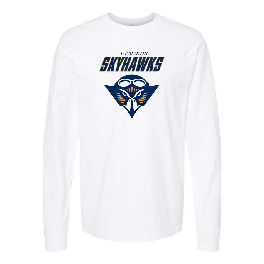 Men's Tennessee Martin Skyhawks Logo2 Long sleeves Cotton Blend T-Shirt - White
