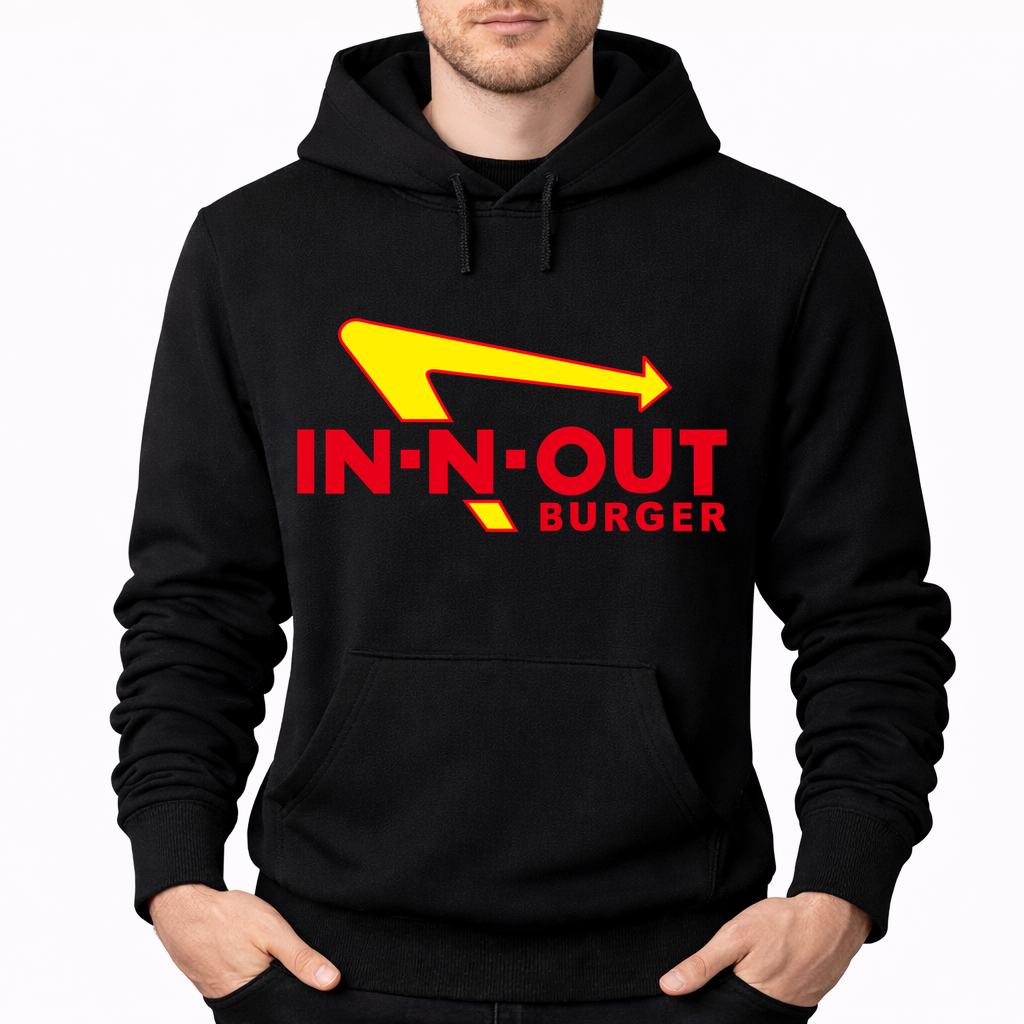 Men's In-N-Out Burger Pullover Hoodie - Black