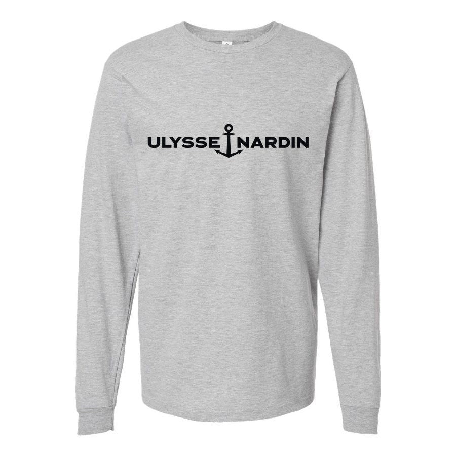 Men's Ulysse Nardin Long sleeves Cotton Blend T-Shirt - Gray