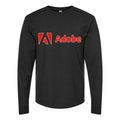 Men's Adobe Corporate Logo Long sleeves Cotton Blend T-Shirt - Black