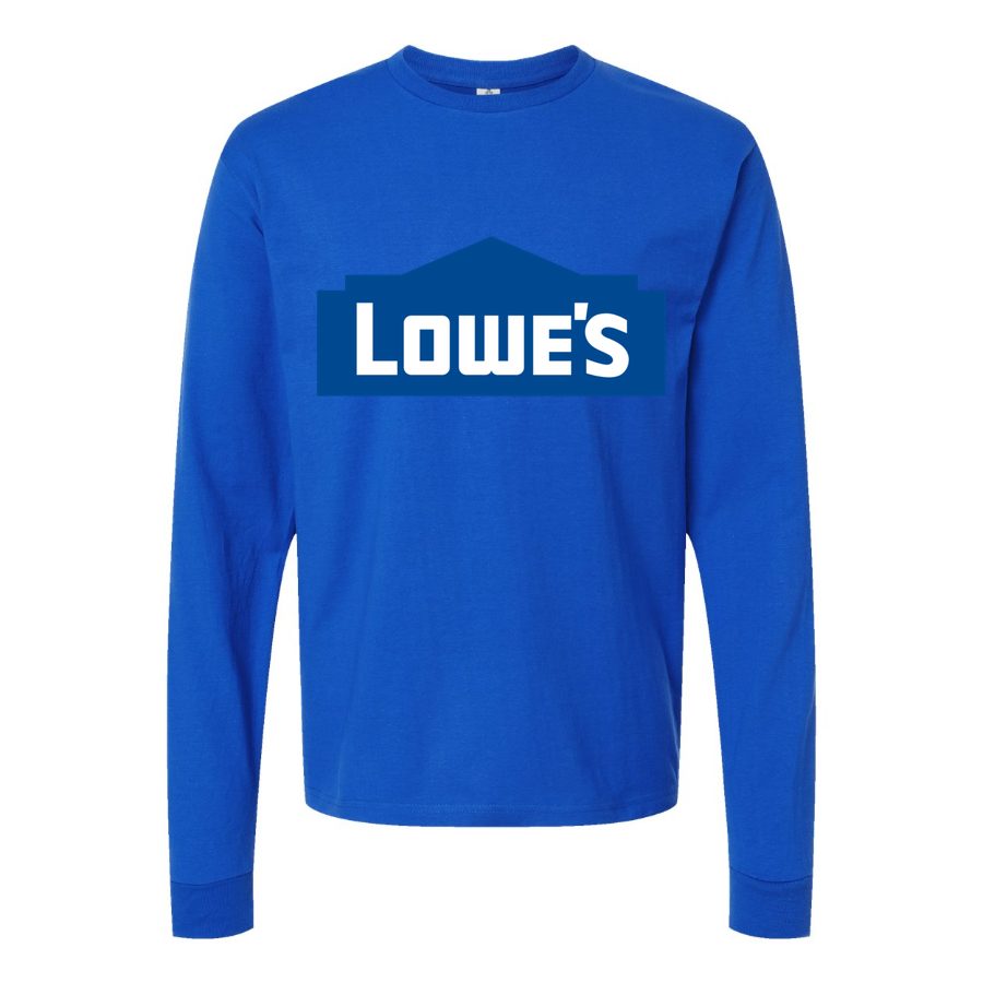 Men's Lowes-logo-500x281-min Long sleeves Cotton Blend T-Shirt - Blue
