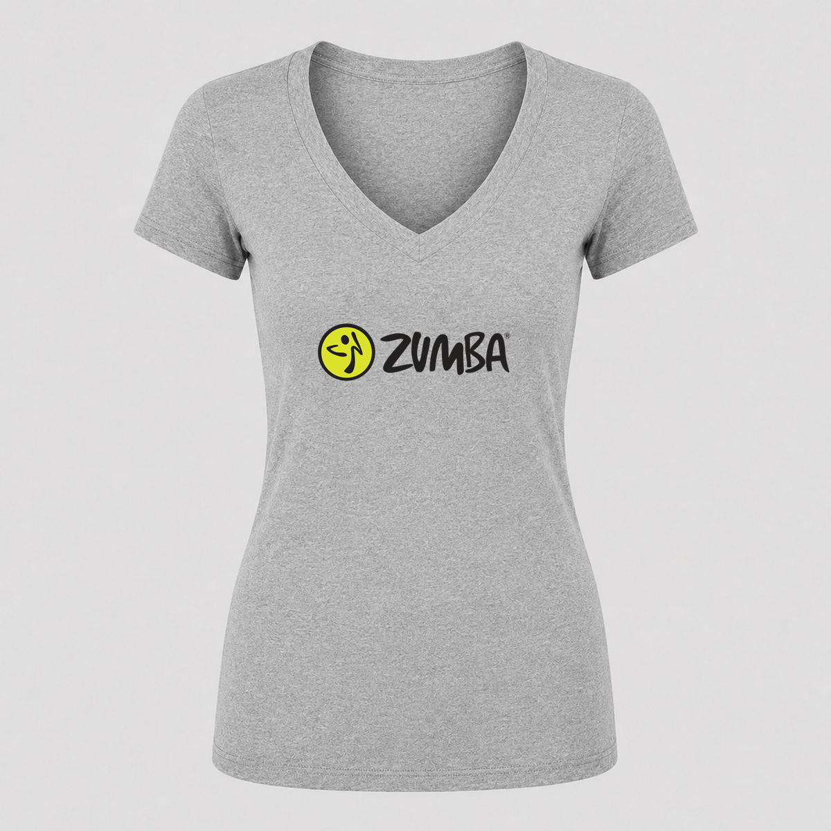 Women's Zumba Fitness V Neck T-Shirt in gray