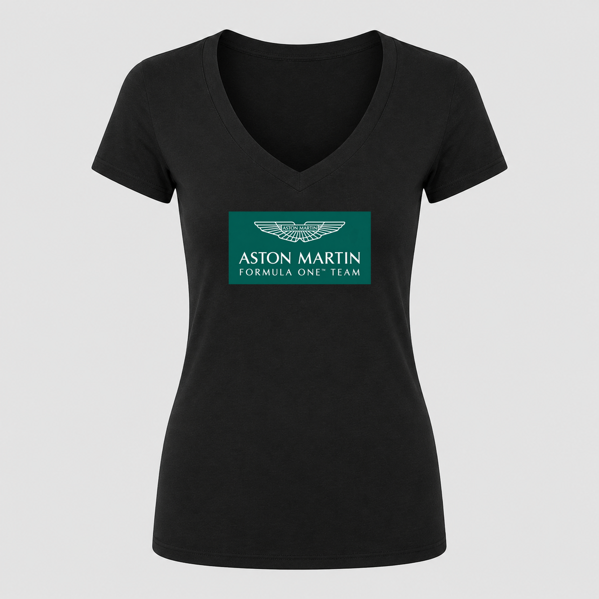 Women's Aston Martin Formula One Team V Neck T-Shirt in black