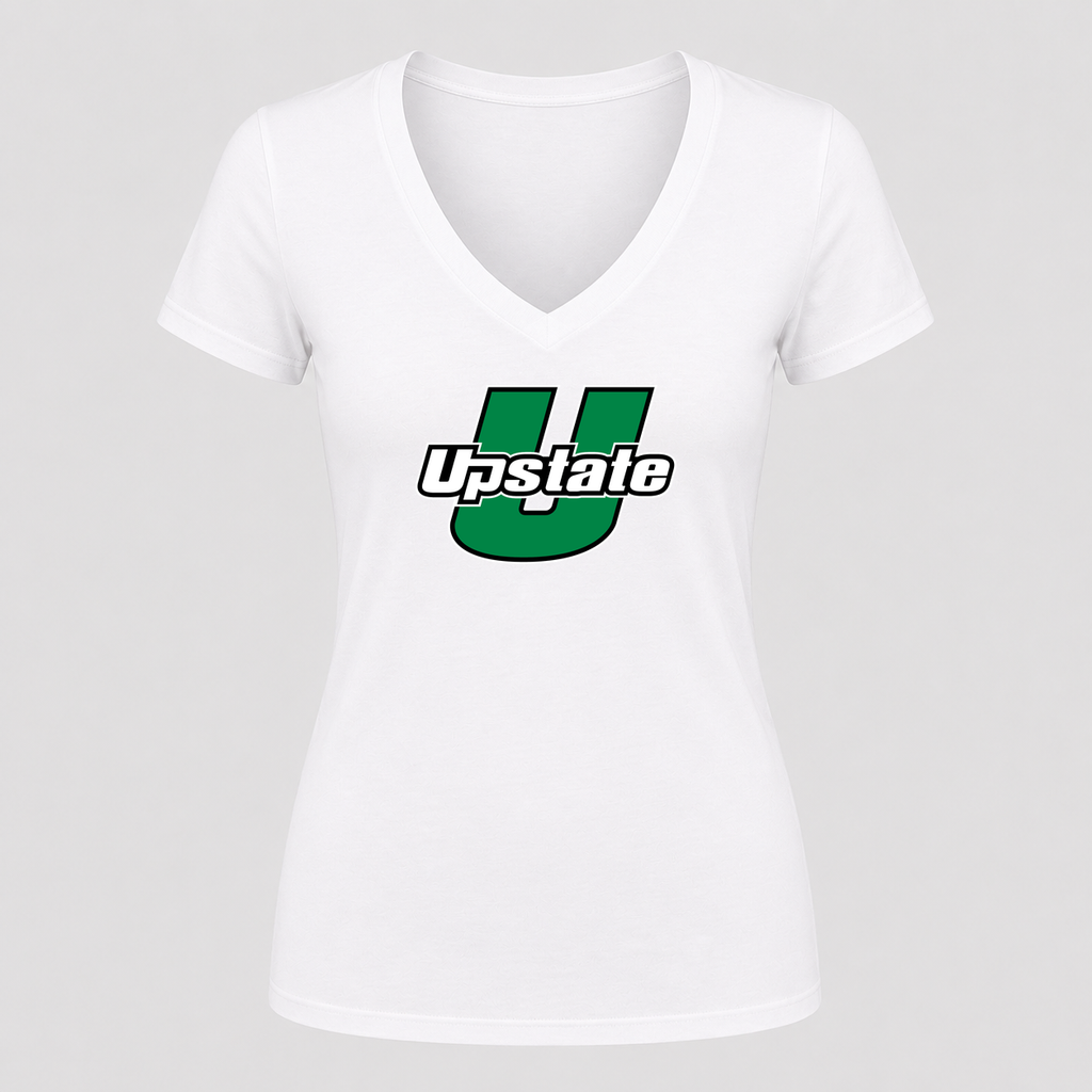 Women's USC Upstate Spartans V Neck T-Shirt in white