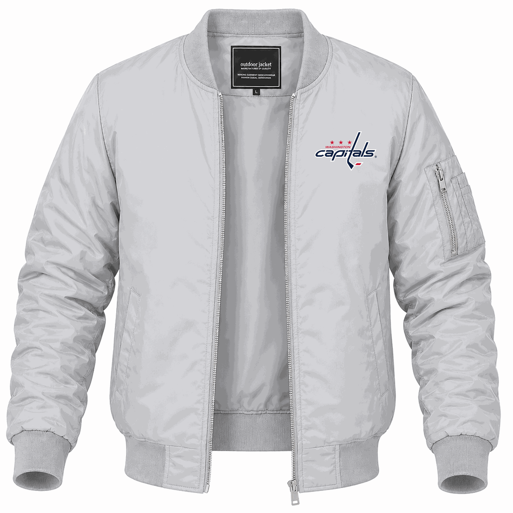 Men's Washington Capitals Lightweight Bomber Jacket - Gray