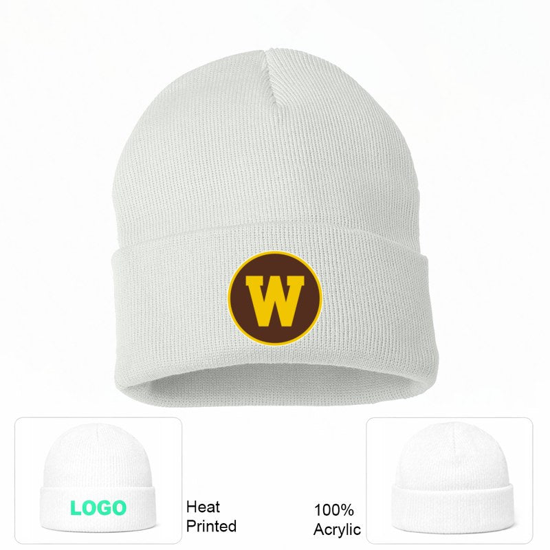 Western Michigan Broncos White Beanie Hat