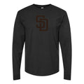 Men's San Diego Padres Long sleeves Cotton Blend T-Shirt - Black