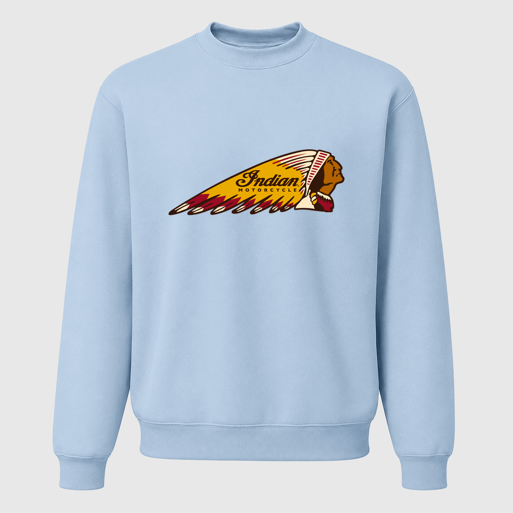 Men's Indian Motorcycle Crewneck Sweatshirt - Sky Blue