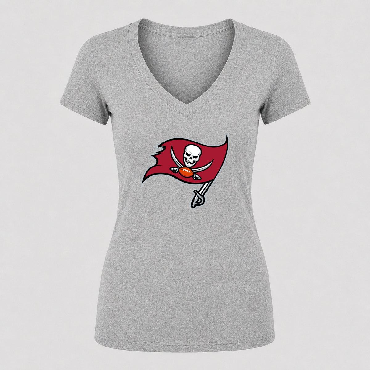 Women's Tampa Bay Buccaneers V Neck T-Shirt in gray