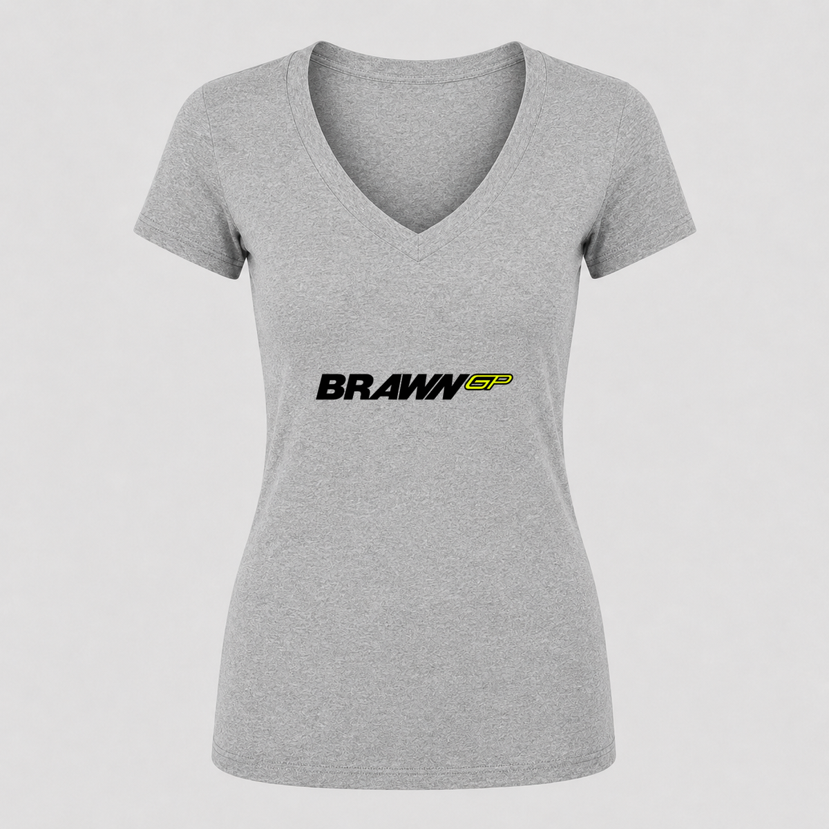 Women's Brawn GP V Neck T-Shirt in gray