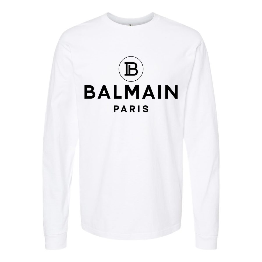 Men's Balmain Paris Long sleeves Cotton Blend T-Shirt - White