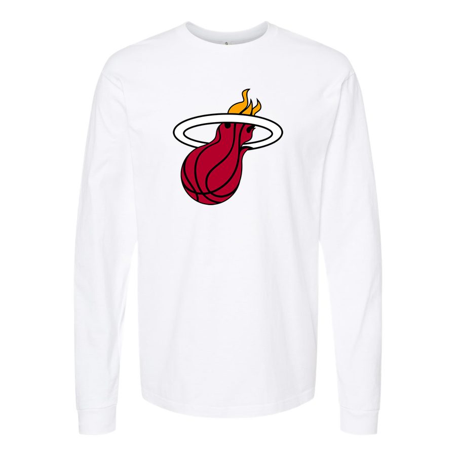 Men's Miami Heat Long sleeves Cotton Blend T-Shirt - White
