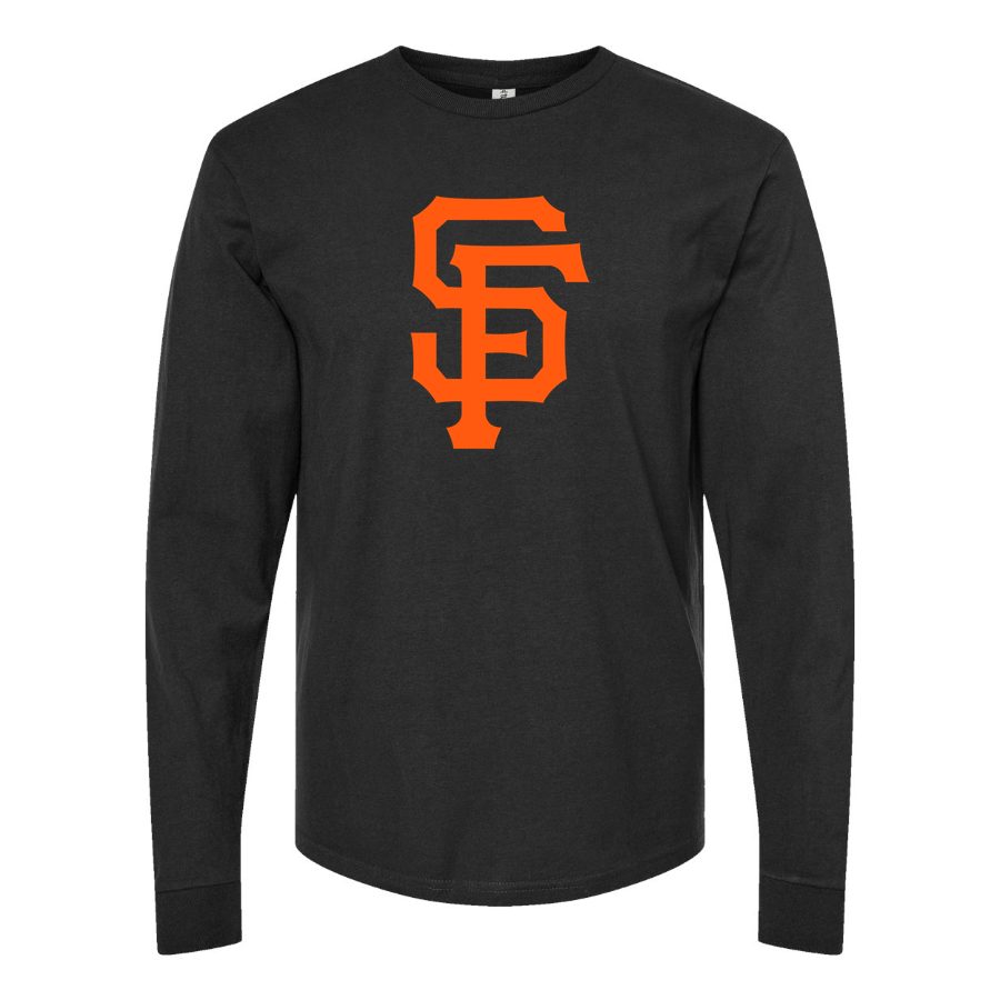 Men's San Francisco Giants Long sleeves Cotton Blend T-Shirt - Black